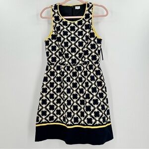 Crown & Ivy NWT Novel Navy Sunshiny Days Bee Print Cotton Dress Women’s Size 4